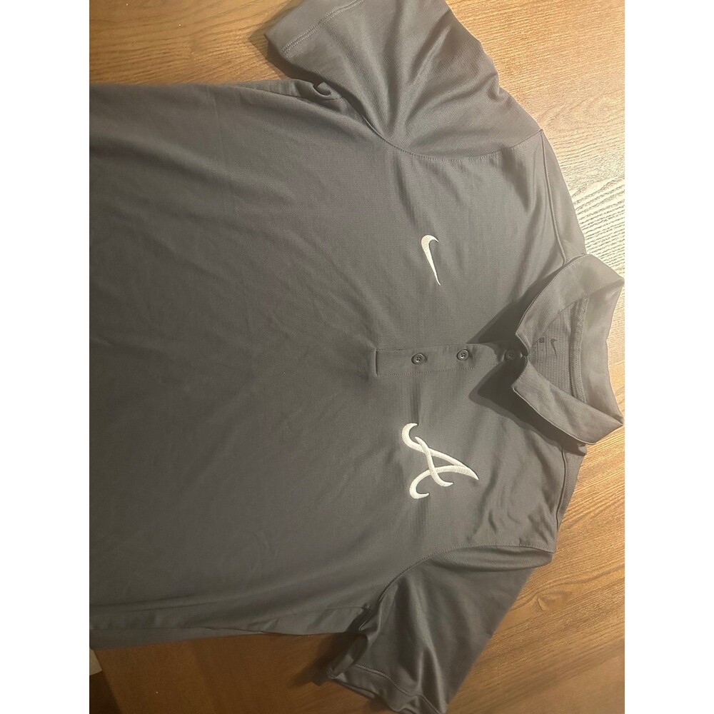 Nike Men’s Medium Gray Polo Shirt – Embroidered Script A Logo